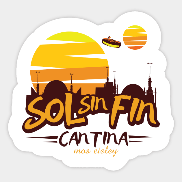 Endless Sun Cantina Sticker by BoldlyGoingNowhere